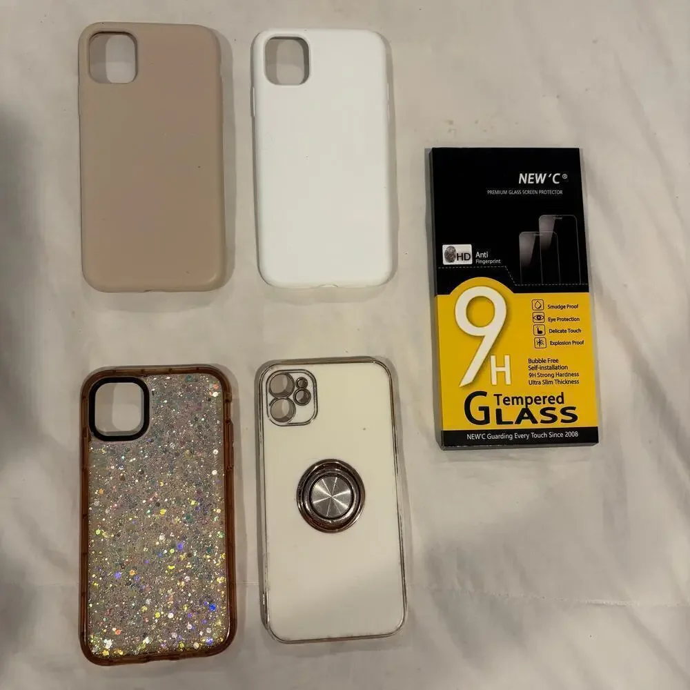 I PHONE 10 Variety Lot of 4 Cases and Tempered Glass Screen Protectors 2 in Pack